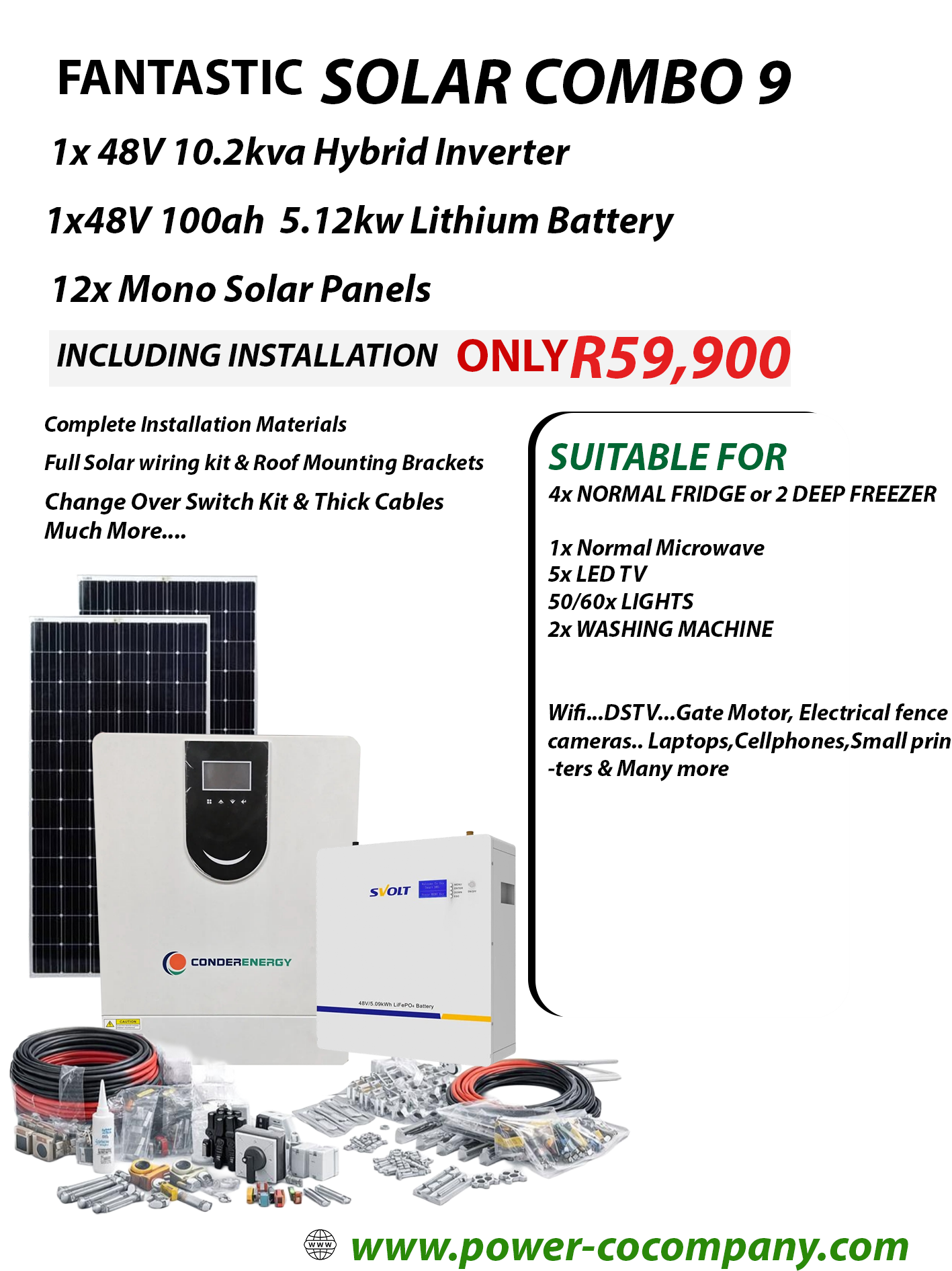 10kVA Hybrid Inverter Solar Combo